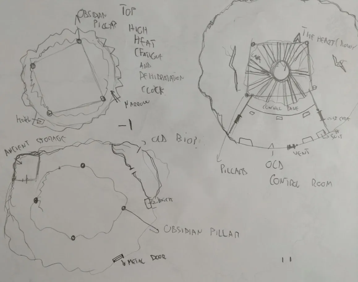 The interior of the volcano